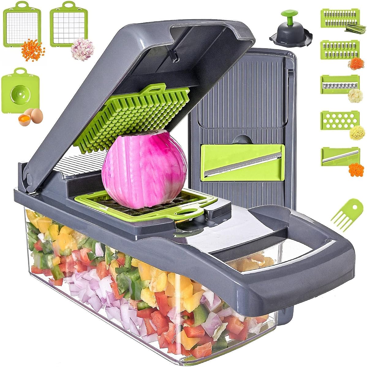 Multifunctional 12-in-1 Vegetable Chopper and Dicer